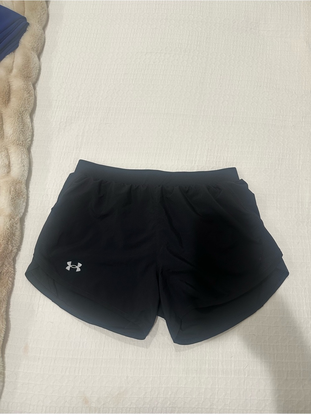 Under Armour Black Women's Running Shorts with White Logo